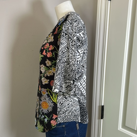 Anthropologie Tiny Lacona Popover Top Floral Boho Colorful Flowy Shirt Sz S - Picture 6 of 13